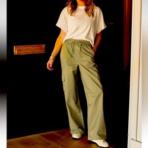 Abercrombie Pull-On Wide Leg Cargo Pants | Olive | XXL Short